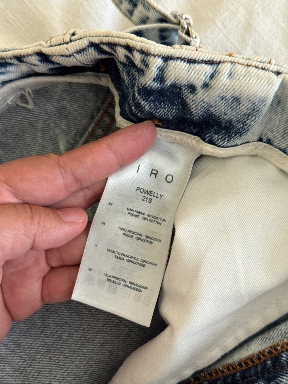 IRO Powelly High Rise Acid Wash Denim Pleated Shorts Size 40 FR US 8 - Picture 6 of 6